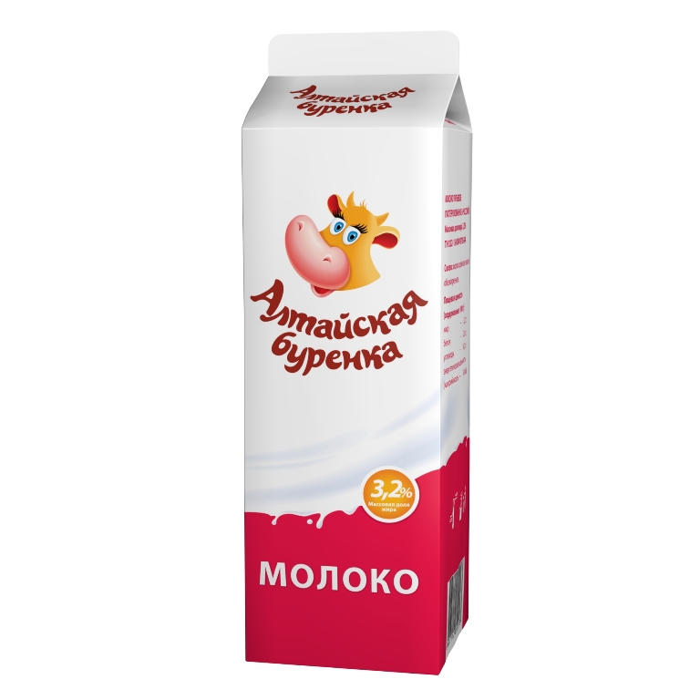 Молоко 3,2% Алтайская Буренка пюр-пак 900 г