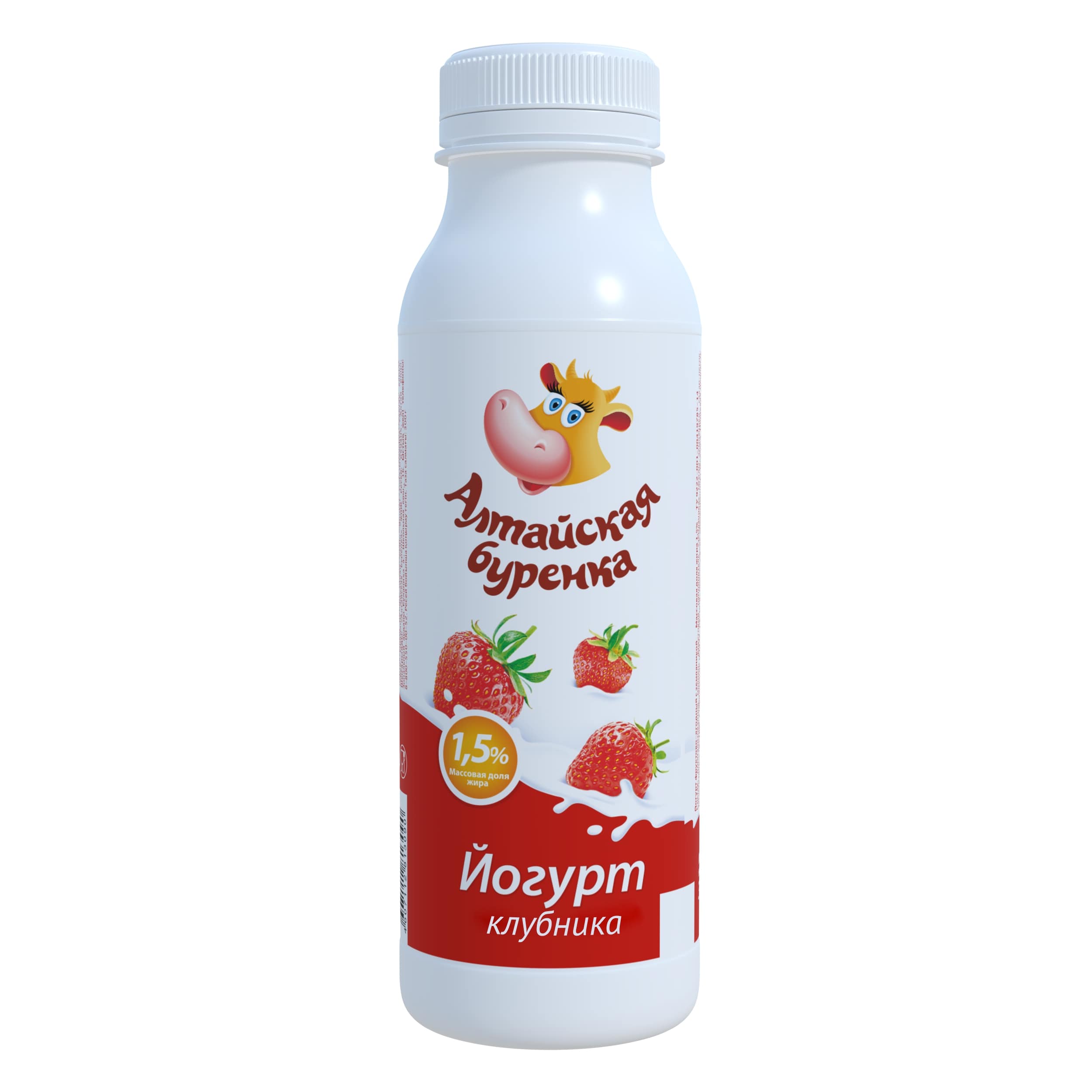 Йогурт фруктово-ягодный с клубникой 1,5% Алтайская Буренка 