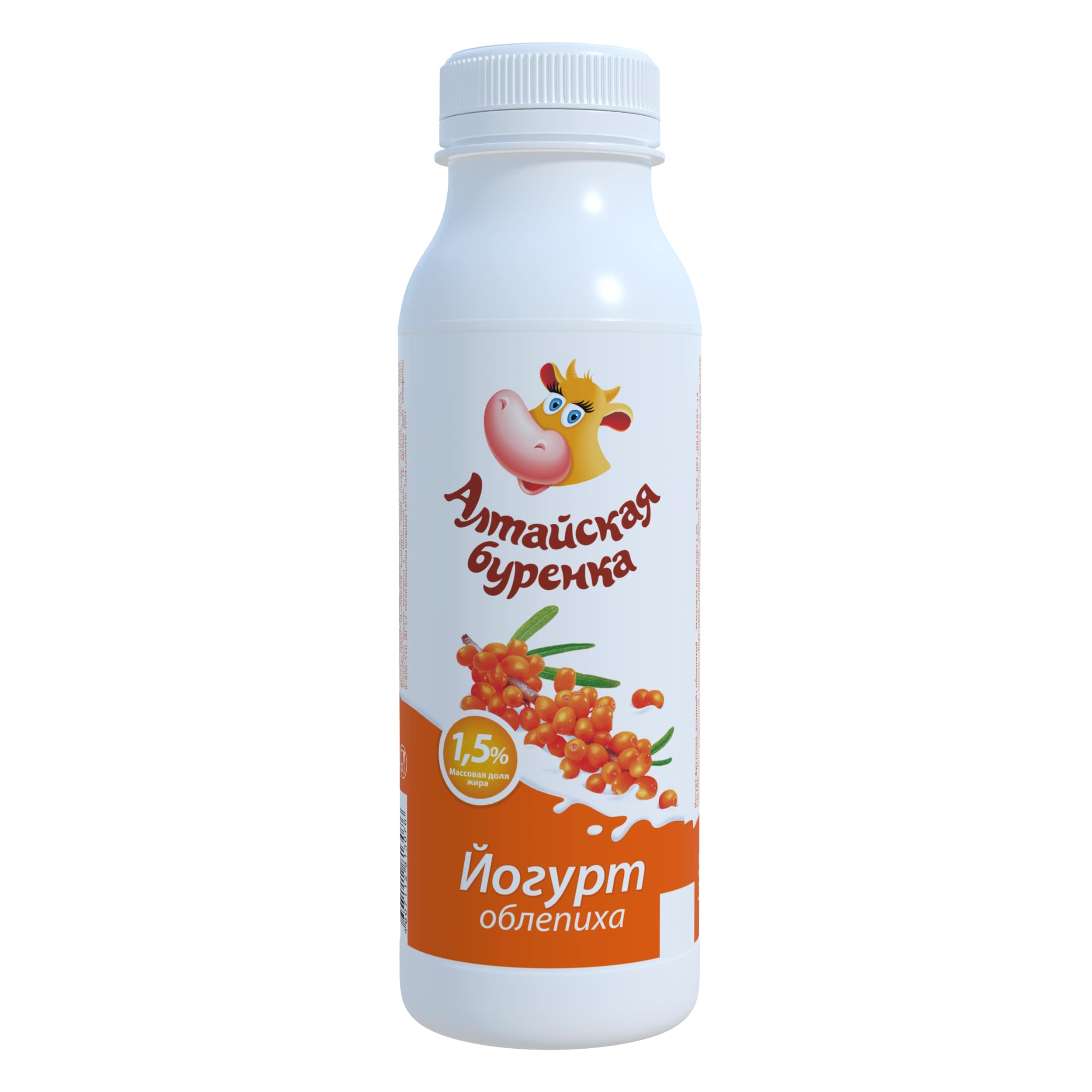 Йогурт фруктово-ягодный с облепихой 1,5% Алтайская Буренка 