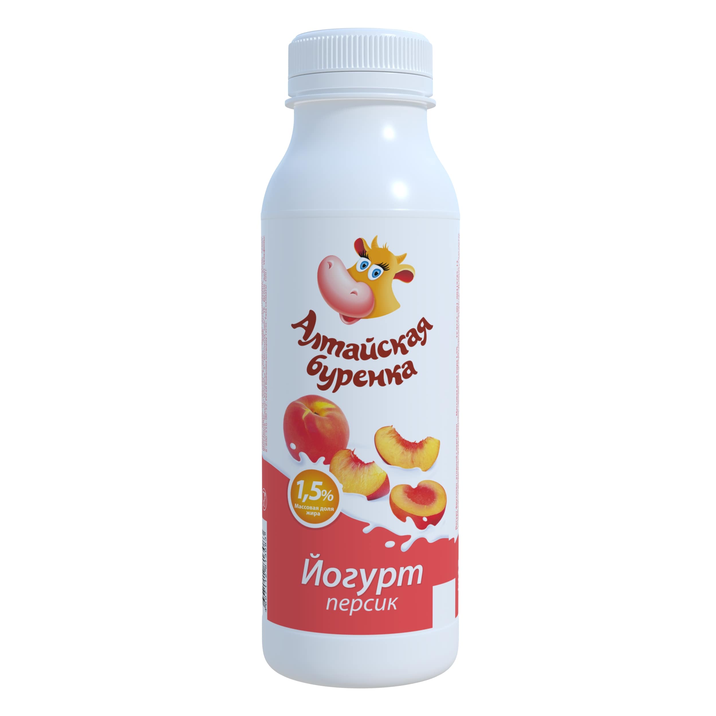 Йогурт фруктово-ягодный с персиком 1,5% Алтайская Буренка 