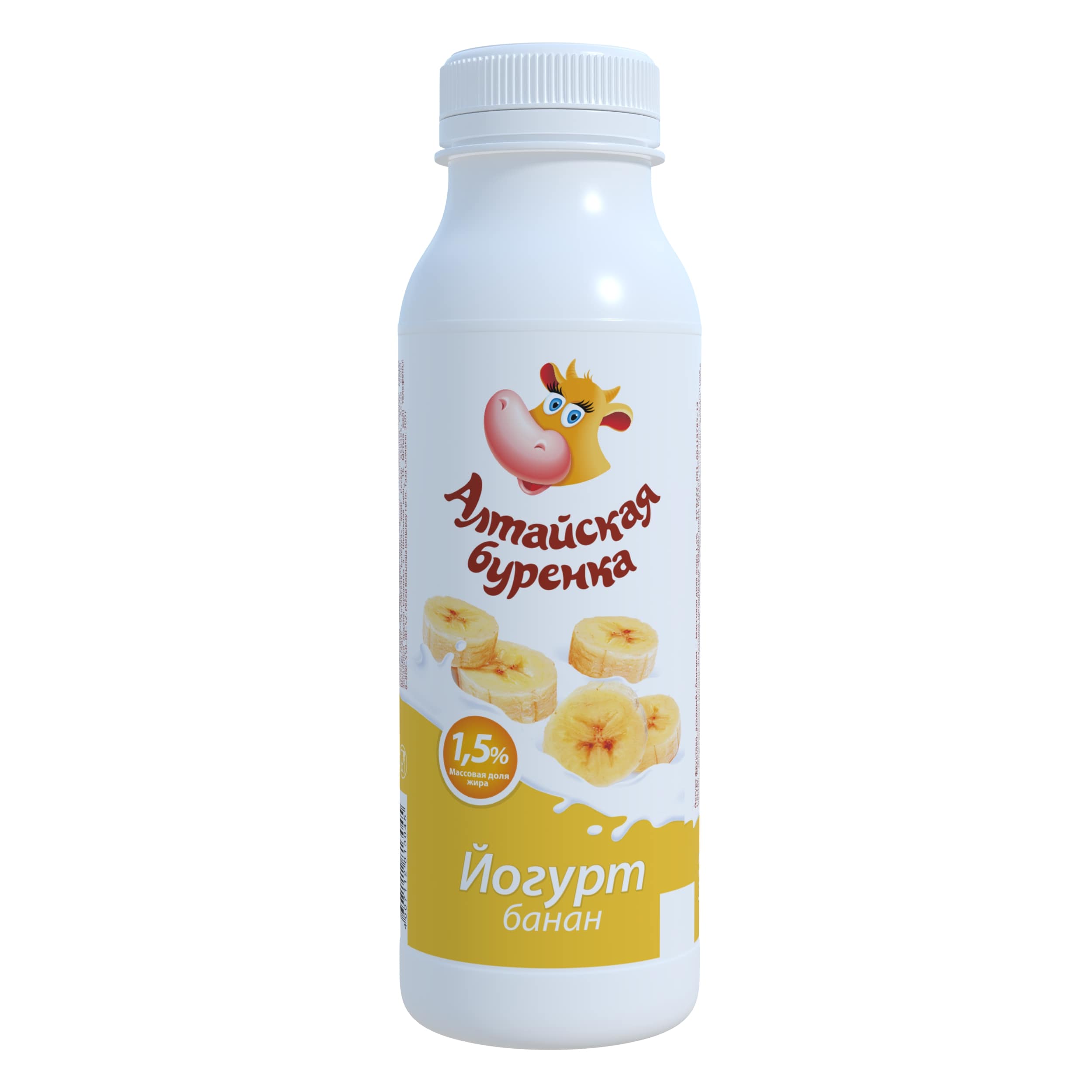 Йогурт фруктово-ягодный с бананом 1,5% Алтайская Буренка 